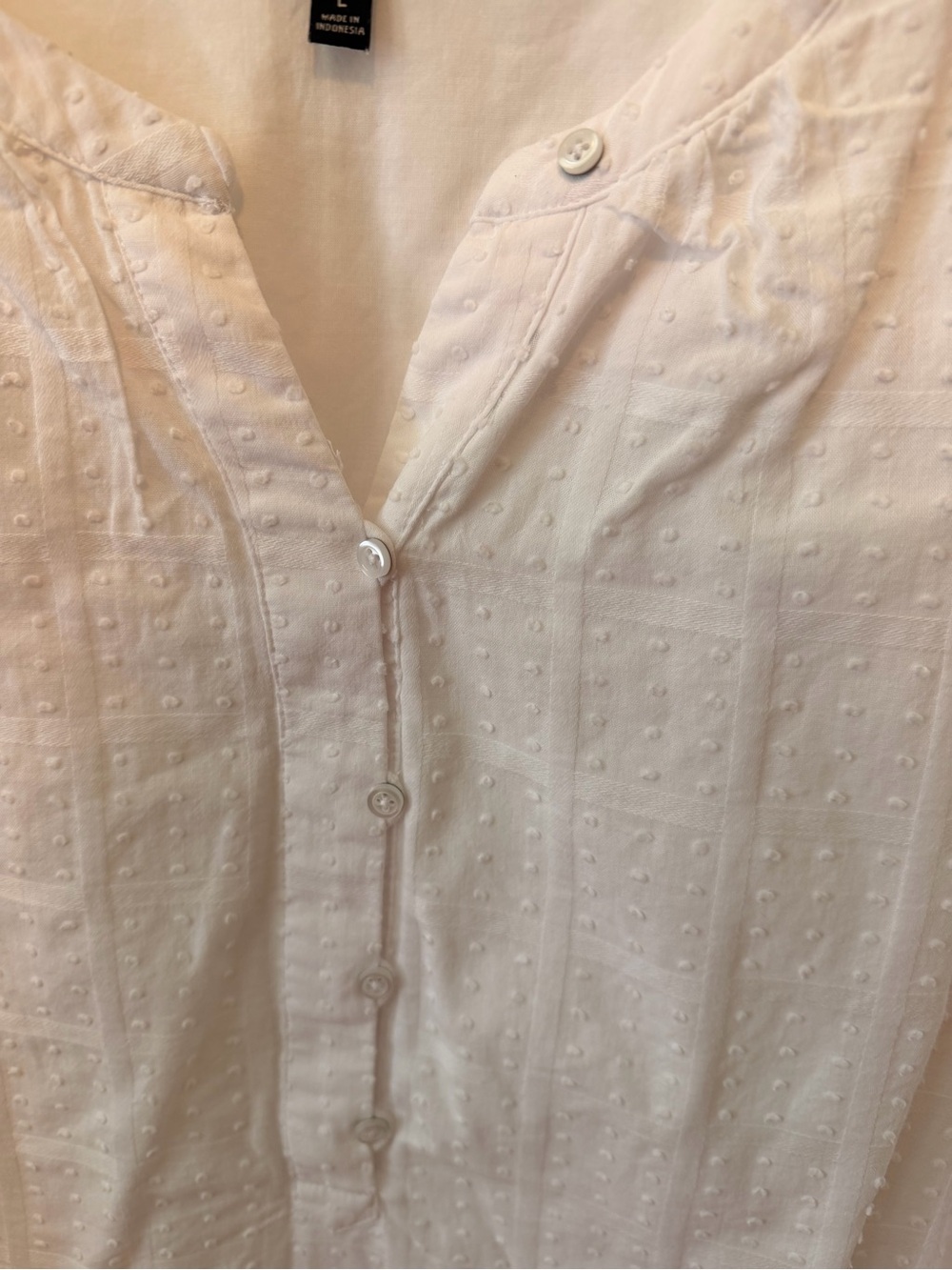 Talbots White Textured Button Front Tunic - Picture 4 of 10